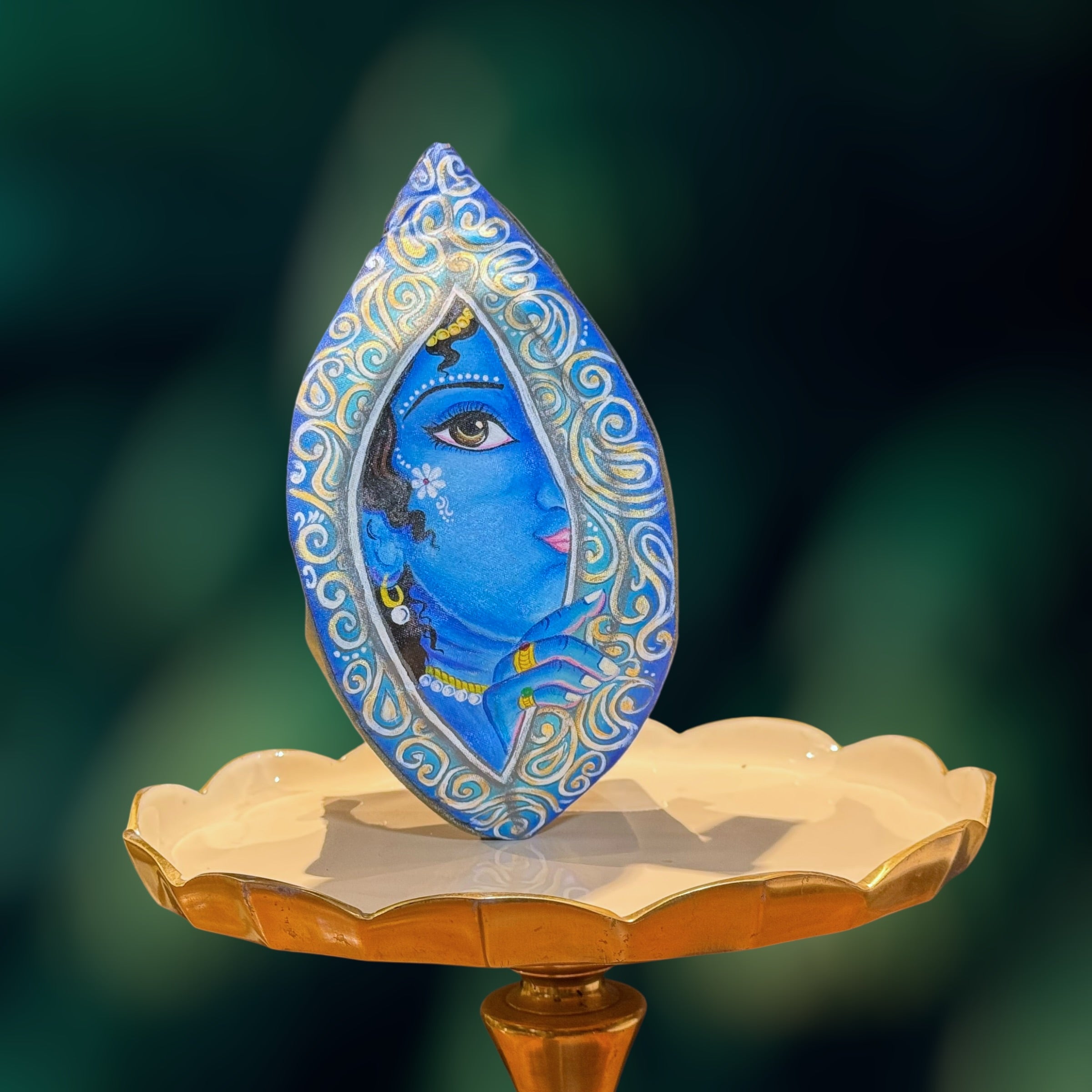 Hand Painted Krishna Bead Bag