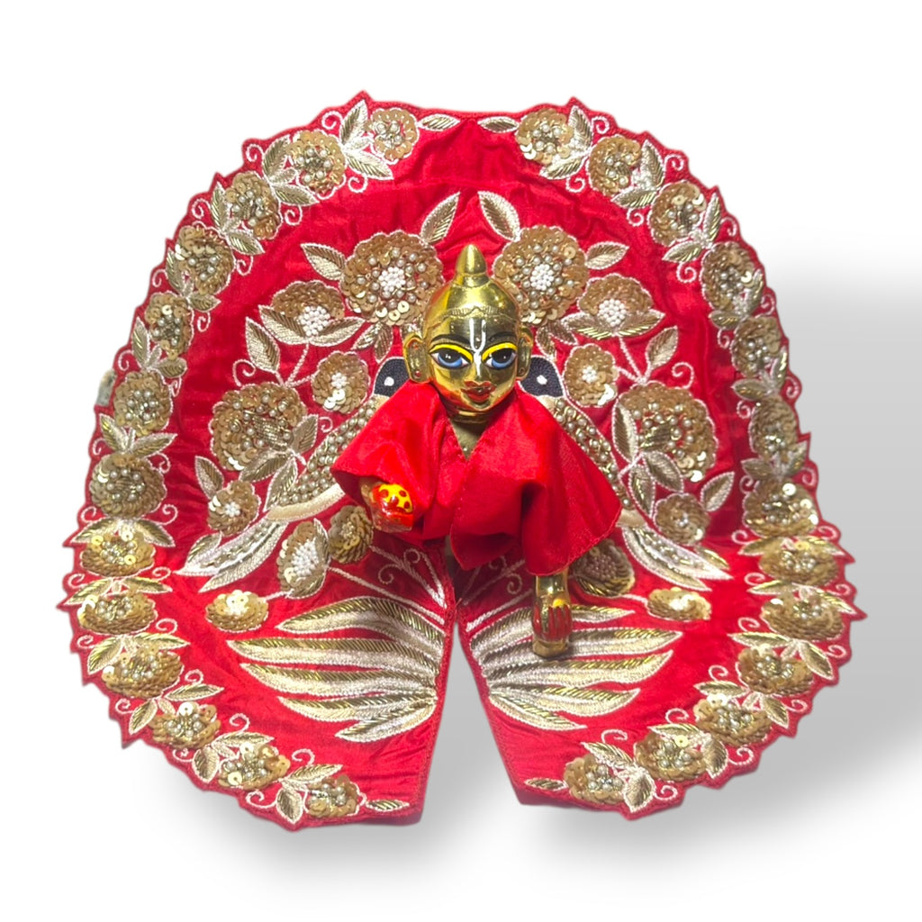 Red Hand Embroidered Laddu Gopal Dress
