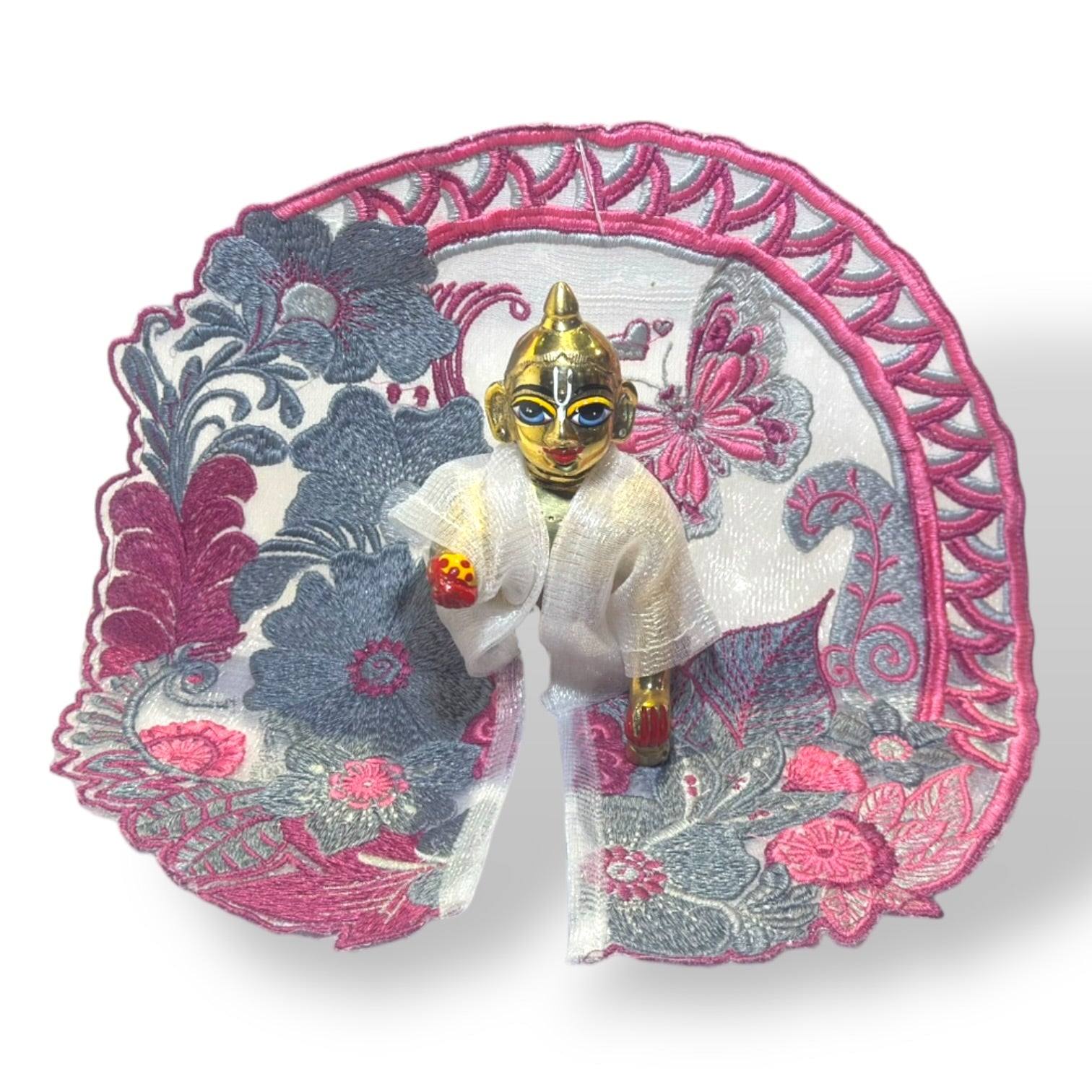 Grey & Pink Ladoo Gopal Dress