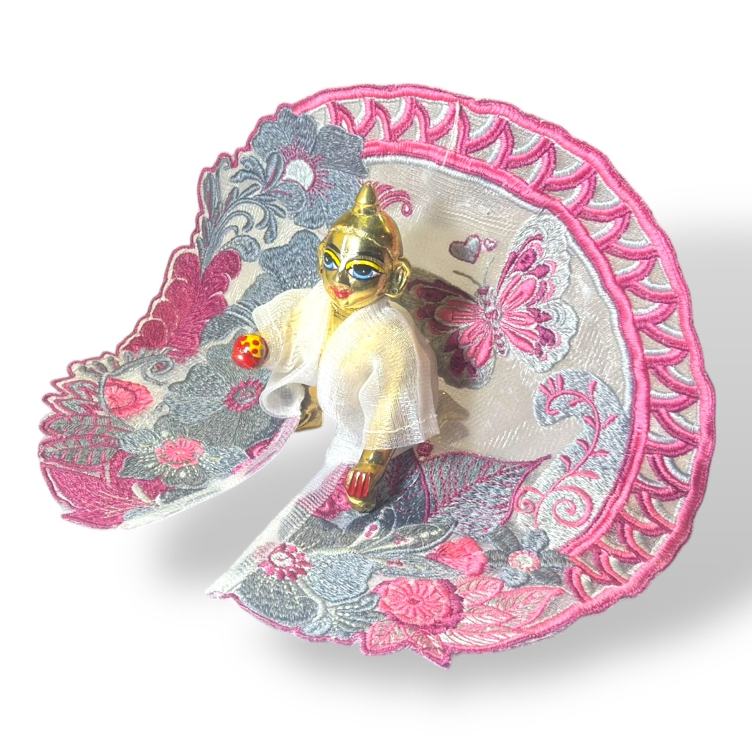 Grey & Pink Ladoo Gopal Dress