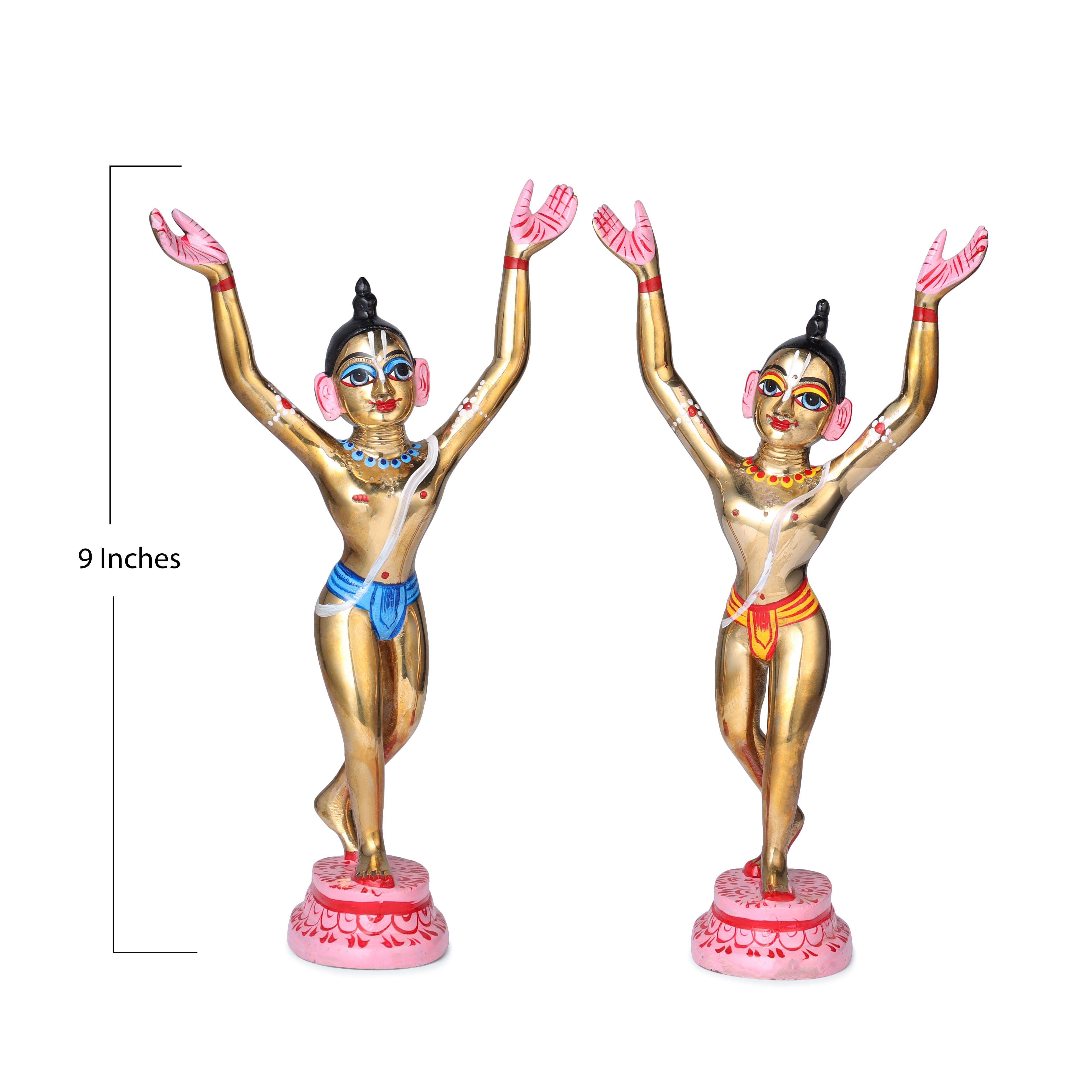 Punch Dhatu Gaur Nitai Idol – 9 Inch