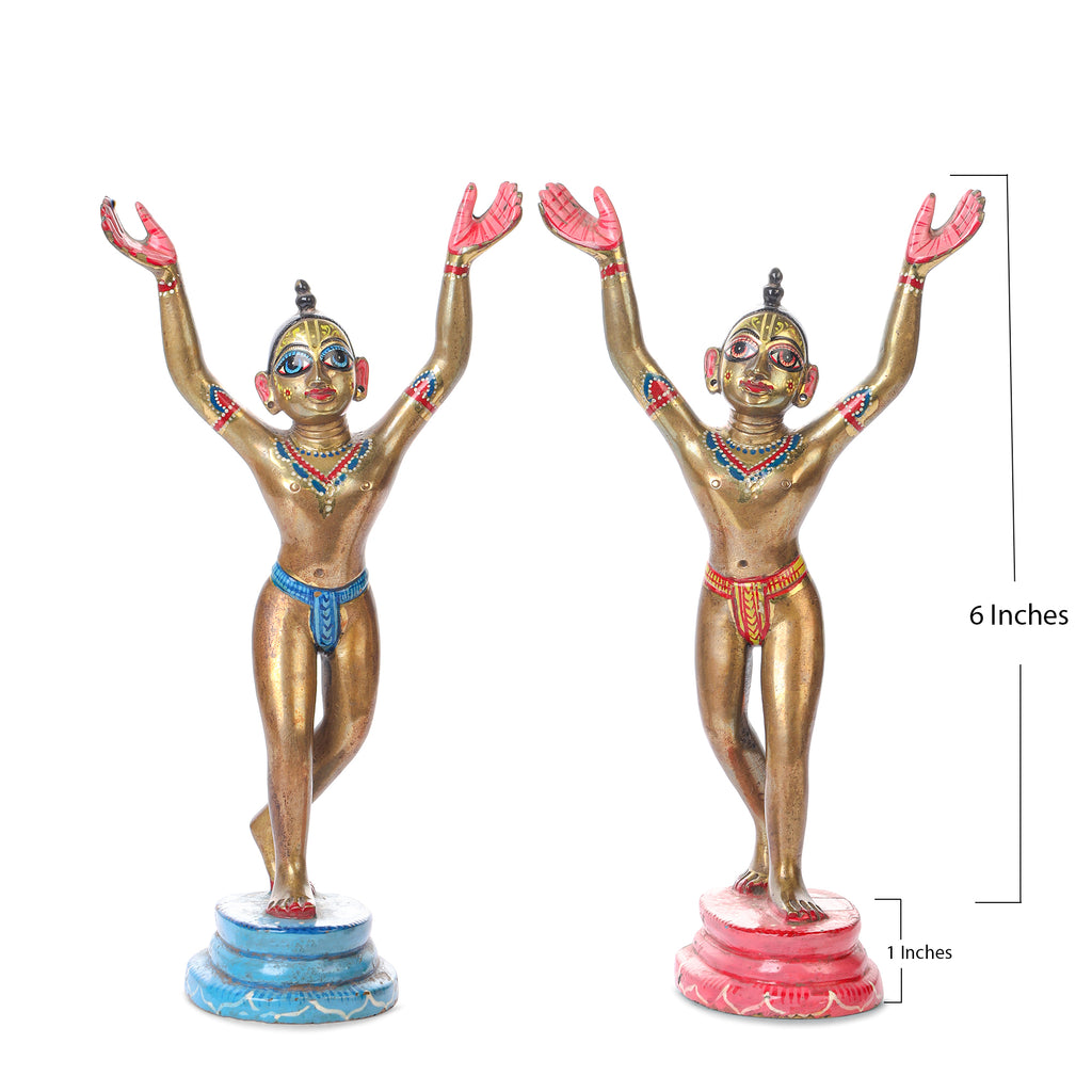Punch Dhatu Gaur Nitai Idol – 7 Inch
