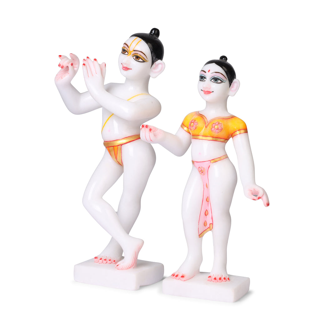 Makrana Marble Radha Krishna Statue – 12 Inch